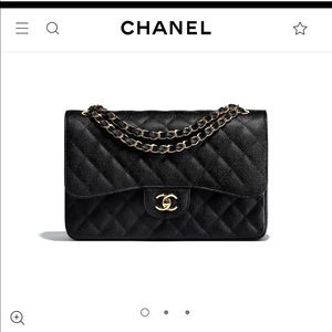 CHANEL large classic black bag- caviar